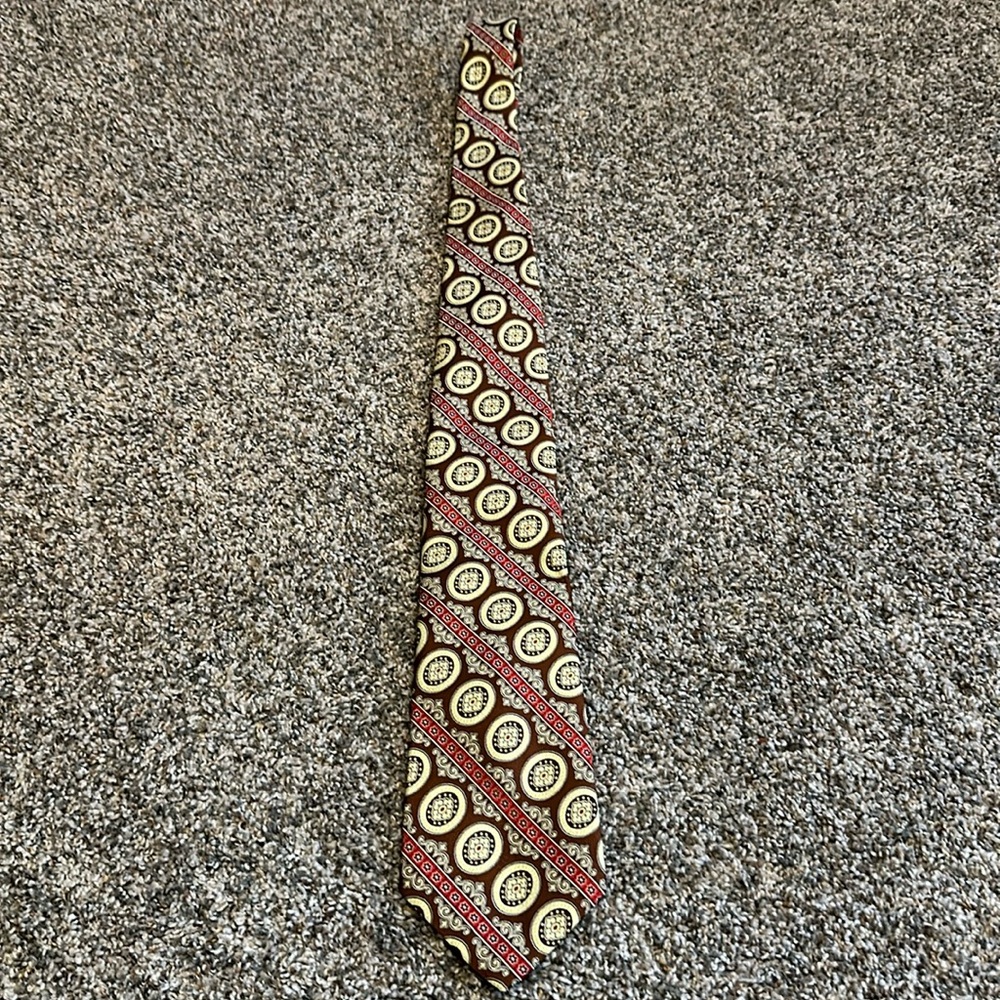 Vintage Johnny Carson Silk Blend Neck Tie Brown